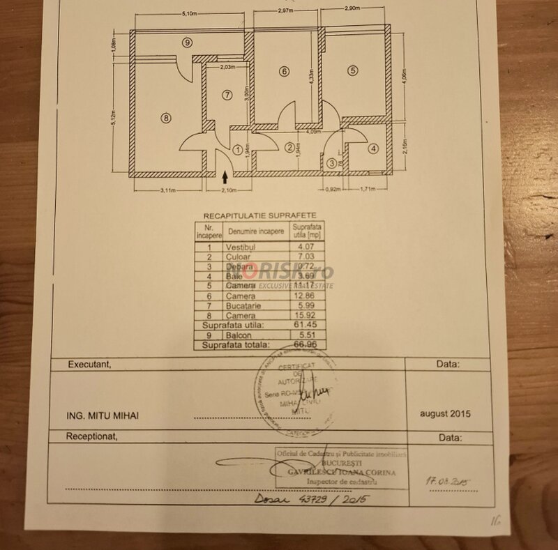 Campia Libertatii 3 Camere  Decomandat  67mp  Etaj 1  Parc IOR